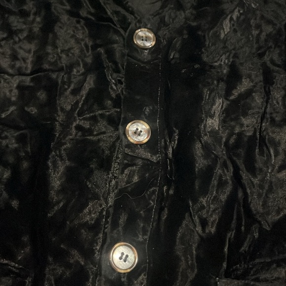 CP Shades Velour Shirt Vest Size Medium Black Button Down - Picture 5 of 7